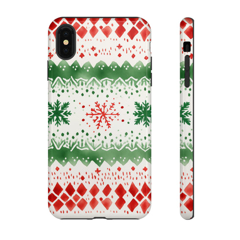 Watercolor Christmas Knitting - Impact Resistant Phone Case iPhone XS MAX Glossy